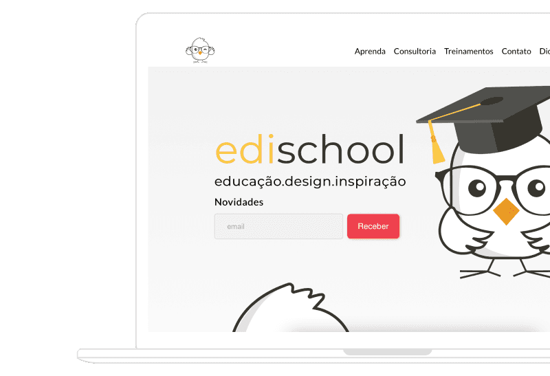 Computador com imagem do site edischool.com.br